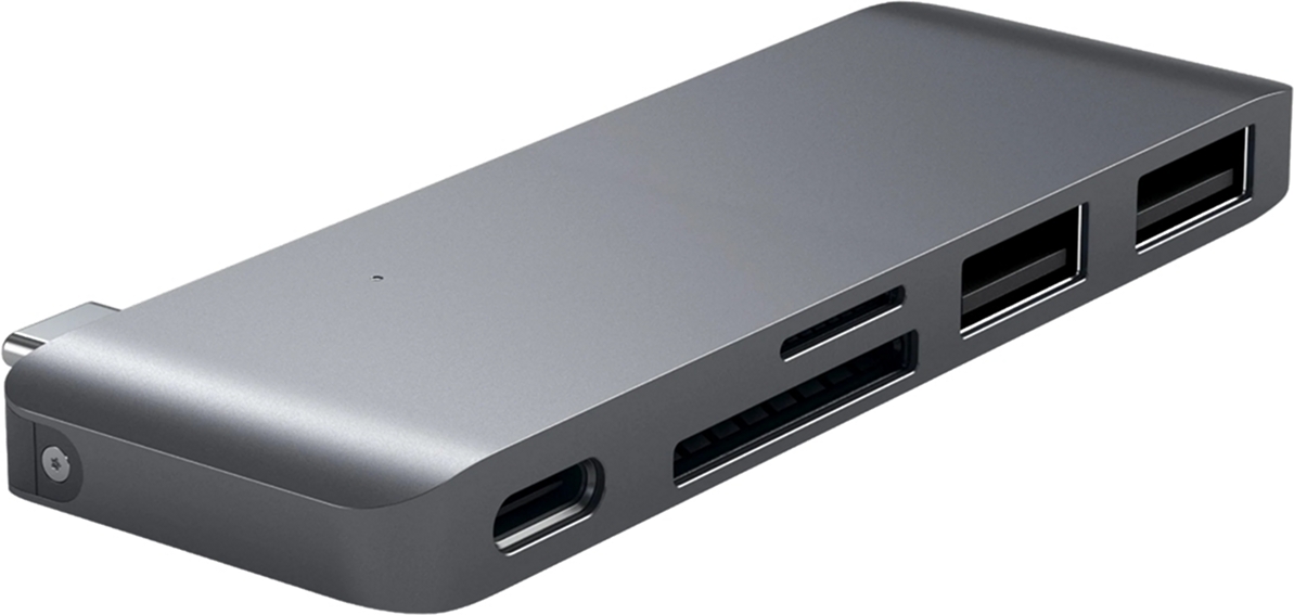 Адаптер Satechi Aluminum Type-C USB 3.0 Passthrough Hub Space Gray